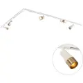 QAZQA Modernt skinnesystem med 5 spots beige med guld 1-faset - Iconic Kohua