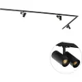QAZQA Moderne skinnesystem med 3 spotlights sort 1-faset - Iconic Scopio
