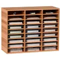 Vevor 27 rums trælitteraturorganisator, justerbare hylder, postcenter af medium densitetsfiberplade, kontoropbevaring til hjemmeskole, filer, dokumenter, papirer, magasiner, hvid