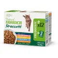 Trainer Natural Cat Økonomipakke: 24x85g Natural Trainer - Strimler i sauce - Blandet pakke (kylling, laks, tun, kalkun)