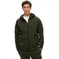 Superdry Superdrytil mænd. M2013743A Løstsiddende hættetrøje med lynlås og grønt Tech-logo (L), Casual, Bomuld