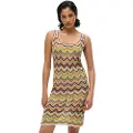 Superdry Superdrytil kvinder. W8011846A Beige zigzag-strikket minikjole (XS), Casual, Viscose, Uden ærmer/stropper
