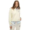 Superdry Superdrytil kvinder. W2012234A Athletic Essentials hvid rullekravesweatshirt med halv lynlås (L), Casual, Bomuld