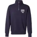 Gant Ganttil mænd. 2044010 Sweatshirt med halv lynlås og navy 49 Arch-design (XL), Casual, Bomuld, Bæredygtig, Blå