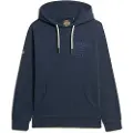 Superdry Superdrytil mænd. M2013700A Machined Goods Workwear navy sweatshirt med hætte (M), Casual, Bomuld, Bæredygtig, Blå