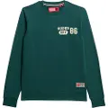 Superdry Superdrytil mænd. M2013965A Sweatshirt med tryk Atletisk grøn (L), Casual, Bomuld