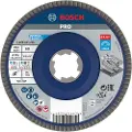 Bosch X-LOCK-lamelslibeskiver, vinklet udførsel, på bæreskive i kunststof og en diameter på 125 mm, G 60, X571, Best for Metal, 1 stk. D = 125 mm, G = 60, vinklet