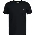 Gant Ganttil mænd. 2003186 Slim Fit Shield V-hals T-shirt sort (L), Casual, Bomuld, Korte ærmer