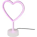 TRIO Neon bordlampe hvid med pink inkl. LED - Amore