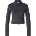 Nike Langærmet Nike Sportswear Phoenix Plush-fleeceoverdel med slank pasform og 1/2 lynlås til kvinder - sort
