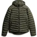 Superdry Superdrytil mænd. M5011906A Fuji Sport Quiltet jakke med hætte grøn (M), Casual, Bæredygtig, Genanvendt nylon