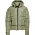 Superdry Superdrytil mænd. M5011827A Vatteret jakke med hætte Sportsgrøn (S), Casual, Polyester, Genanvendt nylon
