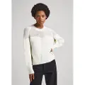 Pepe Jeans Pepe Jeanstil kvinder. PL702093 Femke-trøje hvid (M), Casual, Akryl, Lange ærmer