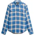 Superdry Merchant Linen Check Skjorte Med Lange ærmer