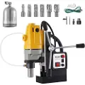 Vevor 1100W magnetisk borepresse 12000 N magnetkraft m/6 stk HSS ringformet skær