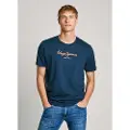 Pepe Jeans Pepe Jeanstil mænd. PM508208 Eggo T-shirt N navy (L), Blå, Casual, Bomuld, Korte ærmer, Bæredygtig