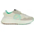 No name NO NAMEtil kvinder. NNVEMR0 Carter Jogger oversize træningssko med logo i genanvendt mesh-læder beige, turkis (40), Fast, Blonder, Casual