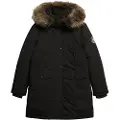 Superdry Superdrytil kvinder. W5011786A Everest parka sort (L), Casual, Genanvendt polister, Bæredygtig