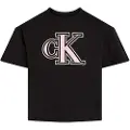 Calvin Klein Monogram Flock Boxy T-shirt Med Korte ærmer