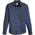 Levi's Levi'stil mænd. 86625-0040 Battery Housemark Slim Fit T-shirt navy (S), Casual, Bomuld, Lange ærmer, Blå