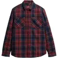 Superdry Superdrytil mænd. M4010675A Merchant Store quiltet overshirt rød (XL), Casual, Bomuld, Lange ærmer