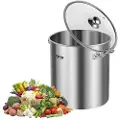 Vevor Rustfrit Stål Gryde, 24 Quart Gryder, Køkkengrej Saucegryde med Låg og Håndtag, Kraftig Kommerciel Grade Gryde, Slibebehandling, Til Dampning, Kogning eller Stegning Sølv