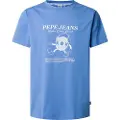 Pepe Jeans Pepe Jeanstil mænd. PM509751 Perkins T-shirt blå (XXL), Casual, Bomuld, Korte ærmer