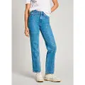 Pepe Jeans Pepe Jeanstil kvinder. PL204832 Jeans Straight Glitter blå (24/32), Casual, Bomuld, Denim