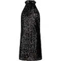 Pepe Jeans Pepe Jeanstil kvinder. PL953646 Allison kort kjole sort (XL), Casual, Party, Nylon, Uden ærmer/stropper