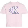 Calvin Klein Monogram Flock Boxy T-shirt Med Korte ærmer