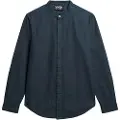 Superdry Merchant Indigo Grandad Skjorte Med Lange ærmer