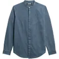 Superdry Merchant Indigo Grandad Skjorte Med Lange ærmer