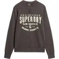 Superdry Superdrytil mænd. M2013978A Workwear sweatshirt med applikationer, sort (M), Casual, Bomuld