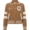 Gant Ganttil kvinder. 4805301 Brun strikket Varsity-jakke (L), Casual, Bomuld