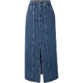 G-Star G-Startil kvinder. D25289-D762-G852 Lang nederdel Viktoria Moto blå (27), Casual, Bomuld, Denim, Bæredygtig