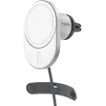 Belkin Car Vent Mount Qi2 15w 1.5m Hvid, Sølv