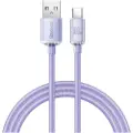 Baseus Crystal Shine USB-A / USB-C-kabel - 1.2m, 100W - Lilla