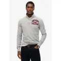 Superdry Superdrytil mænd. M1110435A Vintage Athletic langærmet poloshirt grå (L), Casual, Bomuld, Lange ærmer