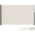 Vevor Udtrækkelig Sidemarkise, 63''x 118'' Udendørs Privatlivsskærm, 180g Polyester Vandtæt Udtrækkelig Terrasseskærm, UV 30+ Rumdeler Vindskærm til Terrasse, Baghave, Altan, Beige
