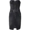 Karl Lagerfeld Karl Lagerfeldtil kvinder. A1W13006 Sort denim-kjole (S), Casual, Bomuld, Uden ærmer/stropper
