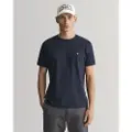 Gant Ganttil mænd. 2003185 Slim Fit Shield T-shirt navy (L), Casual, Bomuld, Korte ærmer, Blå