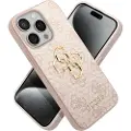 GUESS iPhone 15 Pro Guess 4G Big Metal Logo Hybrid Cover - Pink