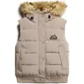 Superdry Superdrytil kvinder. W5011784A Vesten Everest beige (XS), Casual, Genanvendt polister, Bæredygtig