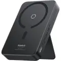 Baseus MagPro 5000mAh Wireless Fast Charging Power Bank PD 20W With Magnetic Stand - Black Powerbank - Sort - 5000 mAh