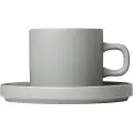 Blomus - Kaffekop med underkop. Sæt med 2. Pilar 200ml - Grå - Kopper & krus - - Homeroom