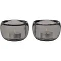 Stelton Fyrfadslys ORA 9 cm, sæt med 2 stk, røg, glas, Stelton