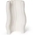 Ferm Living Vase MOIRE 30 cm, hvid, stentøj, fast LIVING