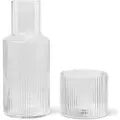 Ferm Living Vandkaraffel RIPPLE 500 ml, med glas, lys, glas1, ferm LIVING