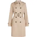 Tommy Hilfiger Tommy Hilfigertil kvinder. WW0WW42133 Beige vandafvisende slim fit trenchcoat (40), Casual, Økologisk bomuld, Bæredygtig