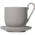 Blomus Kaffekop med underkop RO, sæt med 2 stk, 290 ml, grå, Blomus